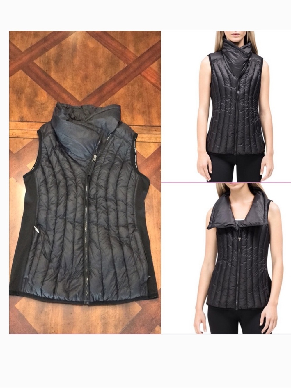 Black Quilted Puff Vest - Large